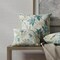 Aqua Stain Resistant Performance Pet Friendly Floral Botanical Linen Look Print Upholstery Fabric by The Yard - SKU: Brixton Mist